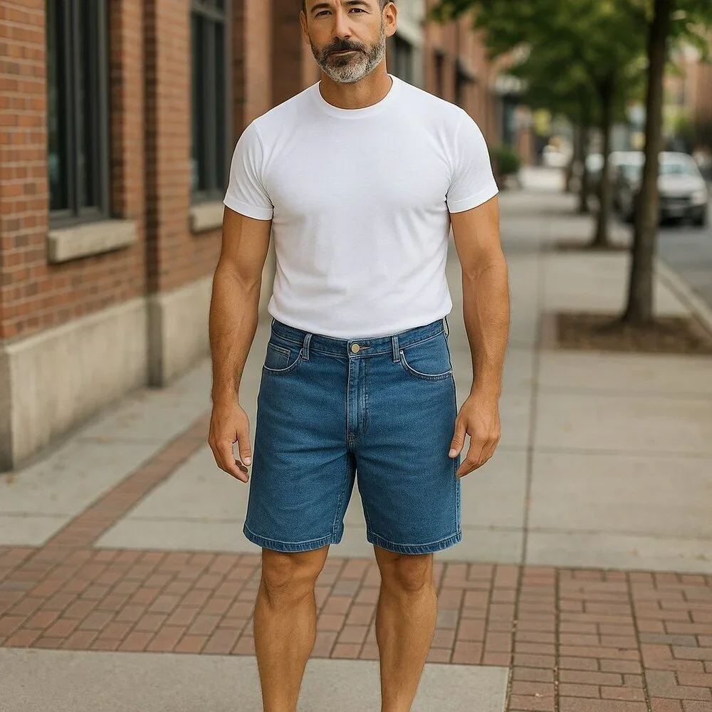 Wrangler Mens Size 40 Blue Denim Jean Carpenter Shorts with Hammer Loop Pockets